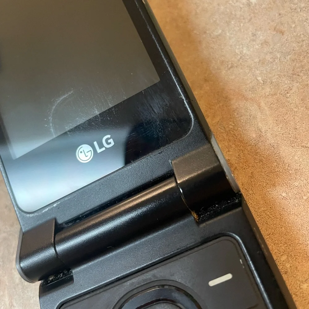LG Unlocked Classic Flip Wine 2 Phone with Case, Charger, and Extra Battery